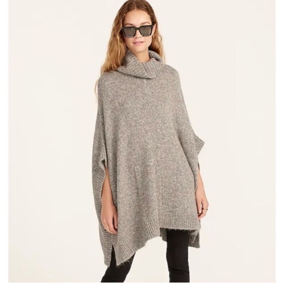 J.Crew Relaxed Turtleneck Poncho BA411 sz M/L - Picture 2 of 9